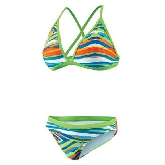 Nike Rio Geo Convertible Halter Two Piece Girls Size 24/GRL8 New - Picture 1 of 12